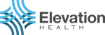 Elevation Health logo featuring a stylized blue geometric cross with the words "Elevation Health."